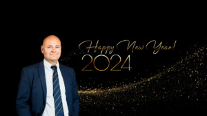 Björn Stenwall and a text that says Happy New Year 2024